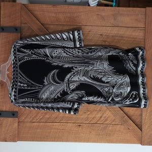 Eci Black White and Gray Dress